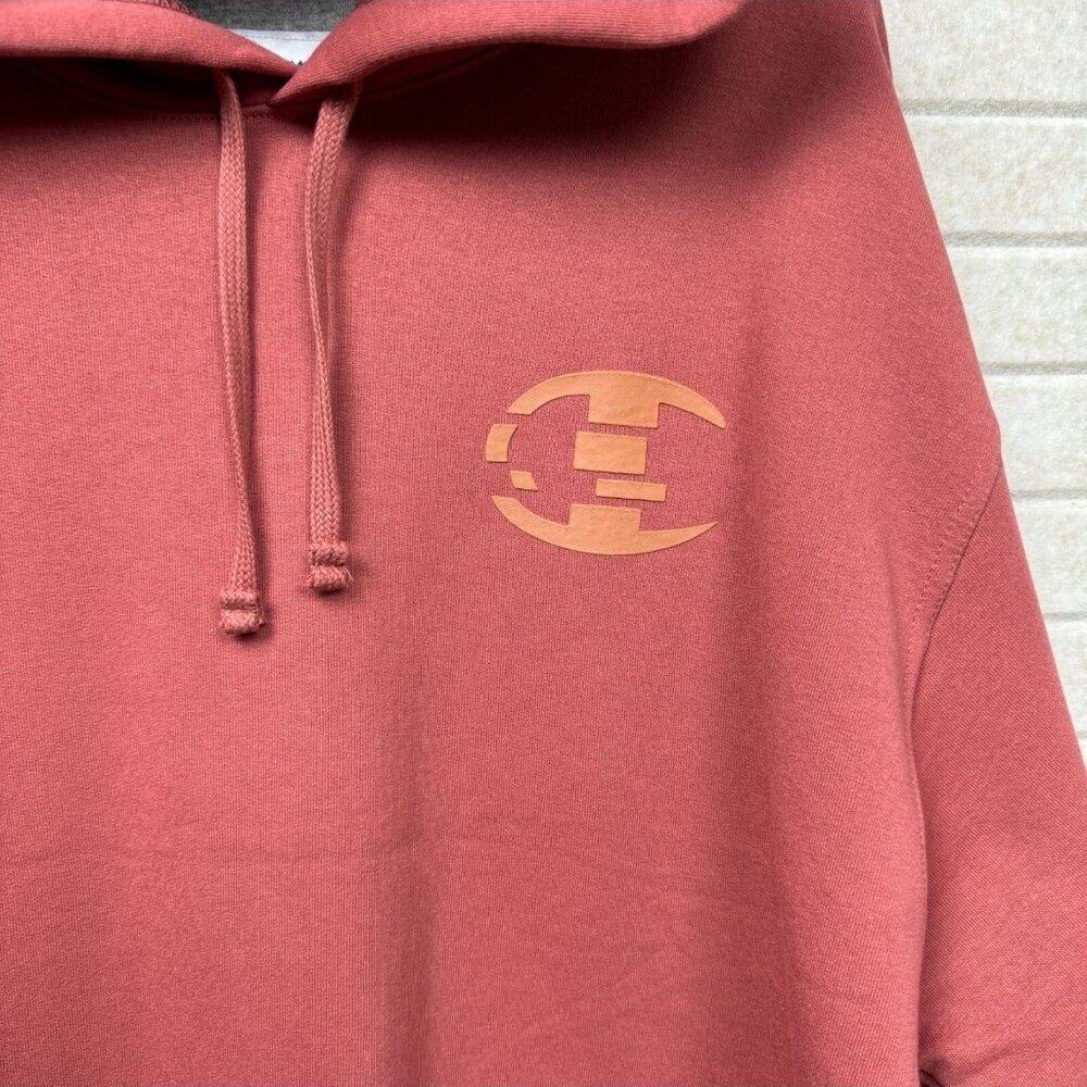 Champion Logo Hoodie Sweatshirt Pullover Rust Red Long Sleeve XL NWT - Picture 2 of 10